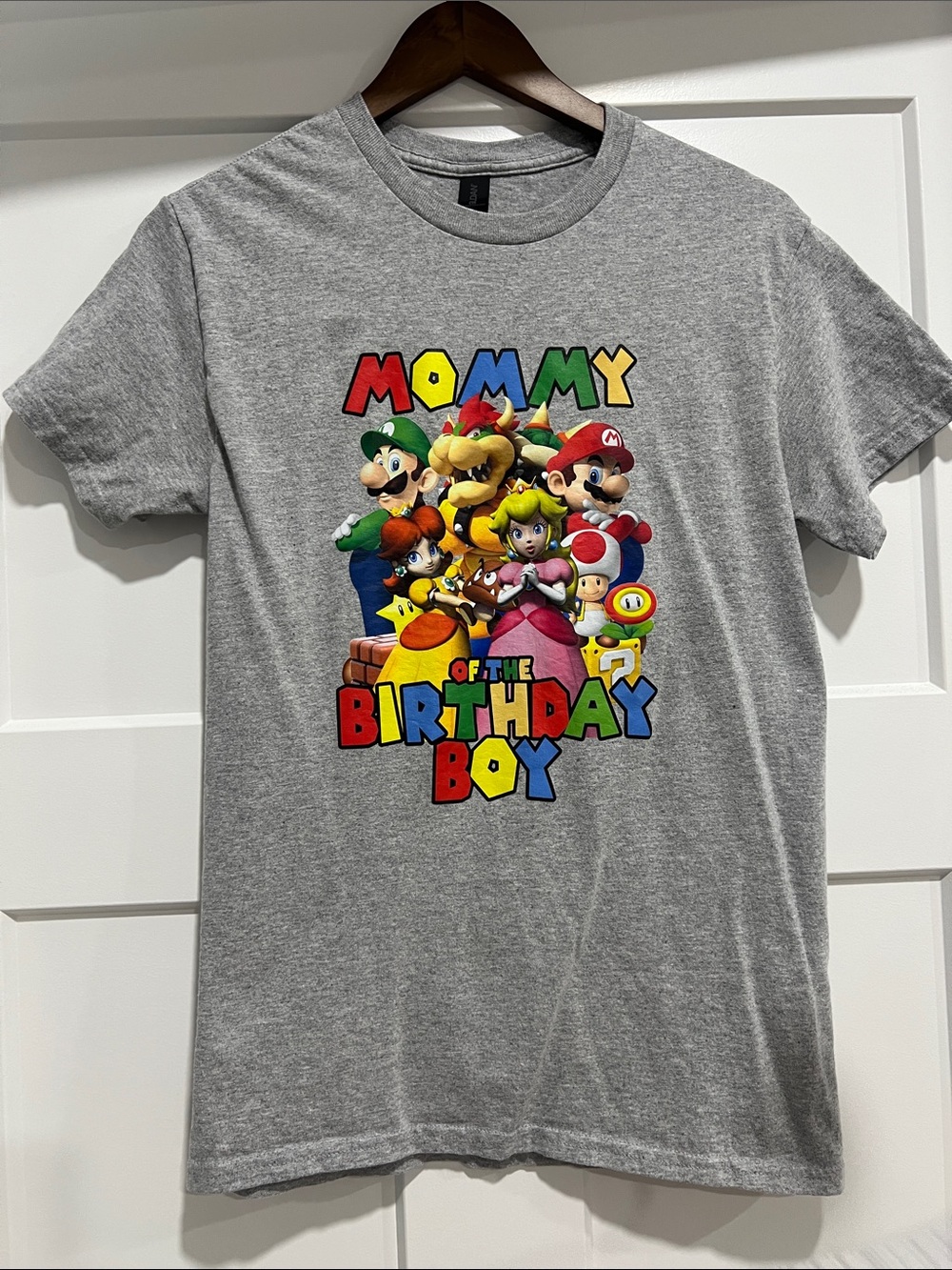Mommy of the Birthday Boy Graphic Tee - Gray
